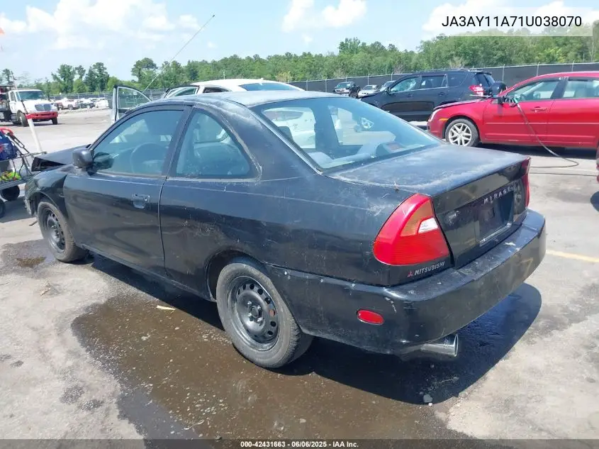 2001 Mitsubishi Mirage De VIN: JA3AY11A71U038070 Lot: 42431663