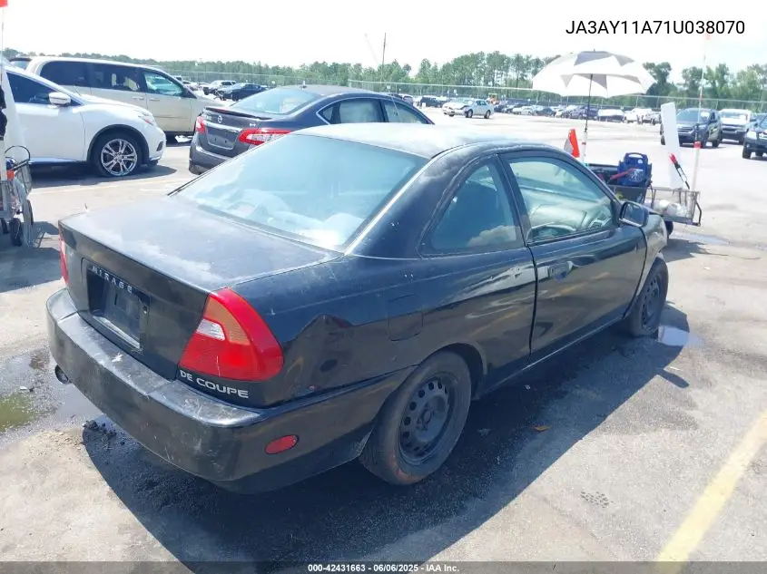 2001 Mitsubishi Mirage De VIN: JA3AY11A71U038070 Lot: 42431663