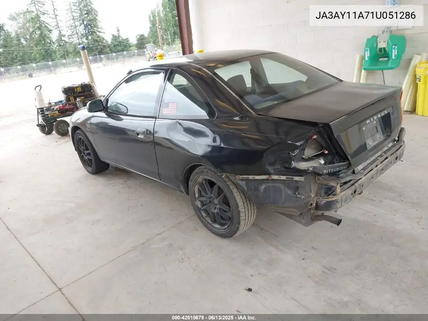 2001 Mitsubishi Mirage De VIN: JA3AY11A71U051286 Lot: 42510679