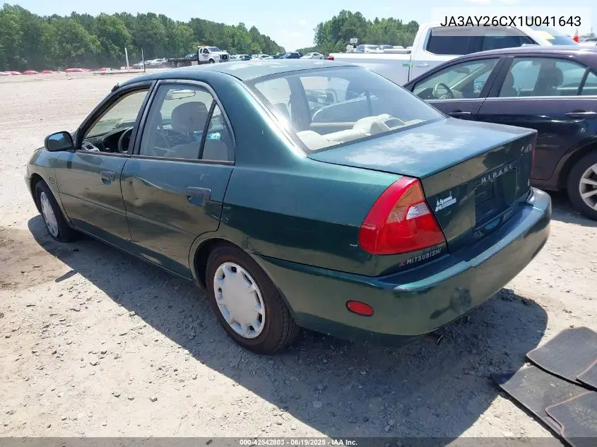 2001 Mitsubishi Mirage Es VIN: JA3AY26CX1U041643 Lot: 42542803