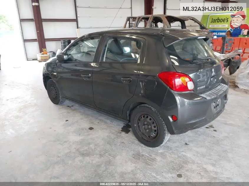 2014 Mitsubishi Mirage De VIN: ML32A3HJ3EH012059 Lot: 42225635