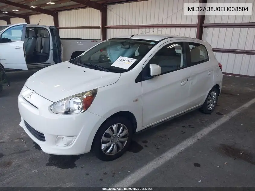 2014 Mitsubishi Mirage VIN: ML32A38J0EH008504 Lot: 42567743