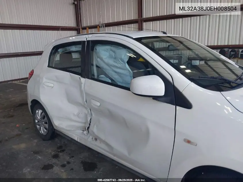 2014 Mitsubishi Mirage VIN: ML32A38J0EH008504 Lot: 42567743