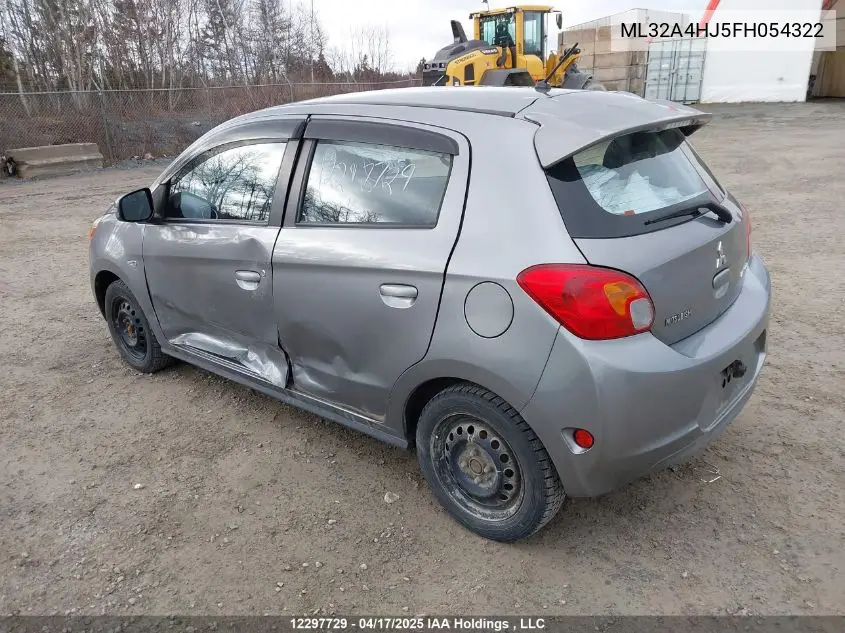 2015 Mitsubishi Mirage Es VIN: ML32A4HJ5FH054322 Lot: 12297729