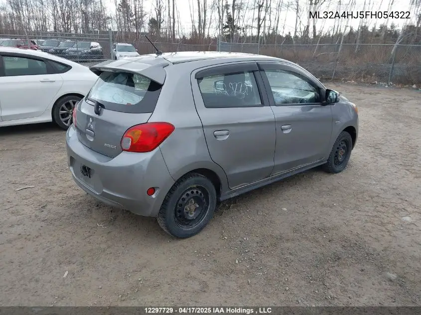 2015 Mitsubishi Mirage Es VIN: ML32A4HJ5FH054322 Lot: 12297729
