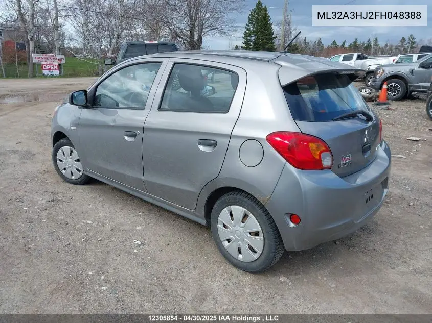 2015 Mitsubishi Mirage De VIN: ML32A3HJ2FH048388 Lot: 12305854
