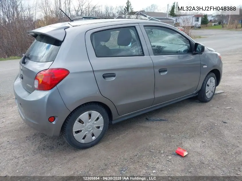 2015 Mitsubishi Mirage De VIN: ML32A3HJ2FH048388 Lot: 12305854