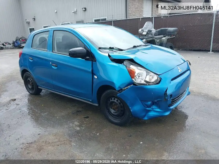 2015 Mitsubishi Mirage De VIN: ML32A3HJ8FH045141 Lot: 12320196
