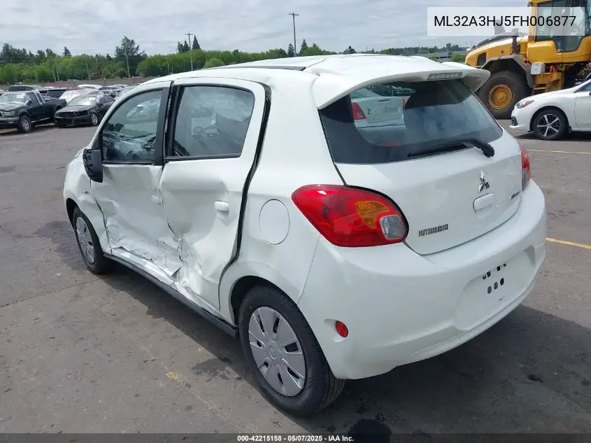 2015 Mitsubishi Mirage De VIN: ML32A3HJ5FH006877 Lot: 42215158