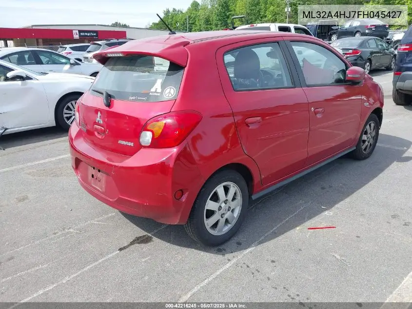 2015 Mitsubishi Mirage Es VIN: ML32A4HJ7FH045427 Lot: 42216245