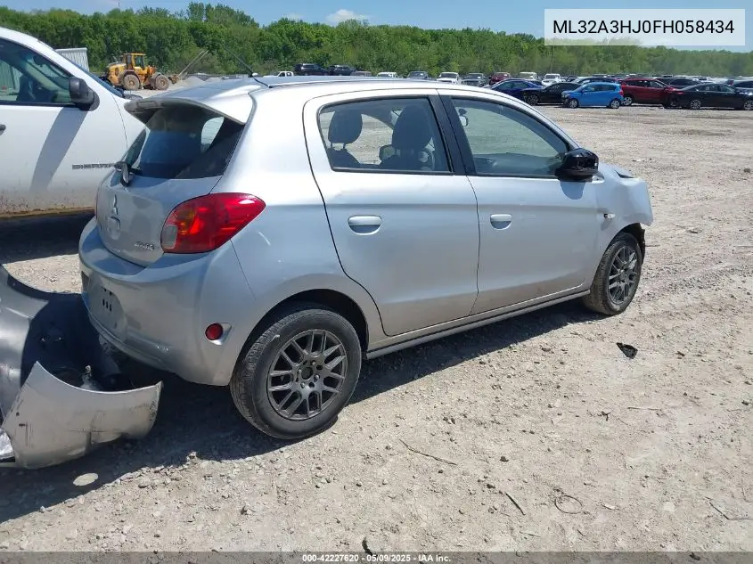 2015 Mitsubishi Mirage De VIN: ML32A3HJ0FH058434 Lot: 42227620