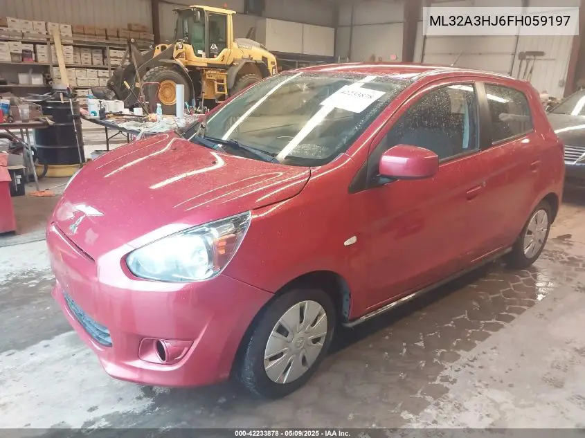 2015 Mitsubishi Mirage De/Rf VIN: ML32A3HJ6FH059197 Lot: 42233878
