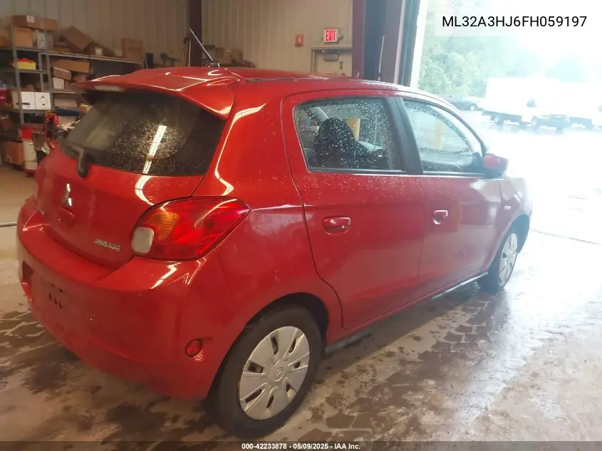 2015 Mitsubishi Mirage De/Rf VIN: ML32A3HJ6FH059197 Lot: 42233878