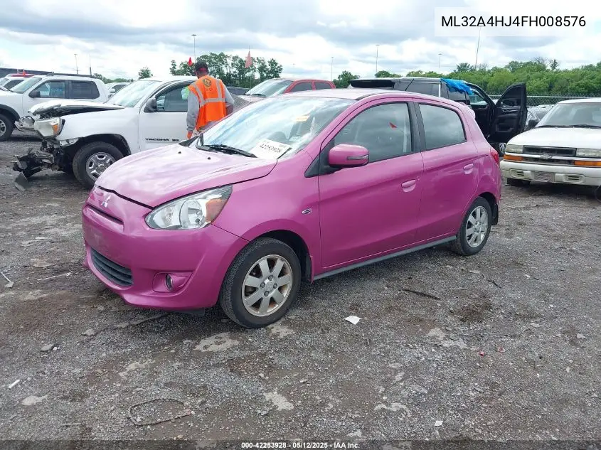 2015 Mitsubishi Mirage Es/Rf VIN: ML32A4HJ4FH008576 Lot: 42253928