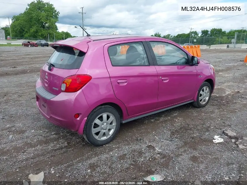 2015 Mitsubishi Mirage Es/Rf VIN: ML32A4HJ4FH008576 Lot: 42253928