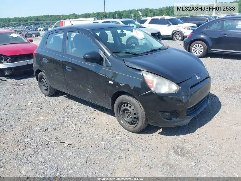 2015 Mitsubishi Mirage De VIN: ML32A3HJ3FH012533 Lot: 42556502