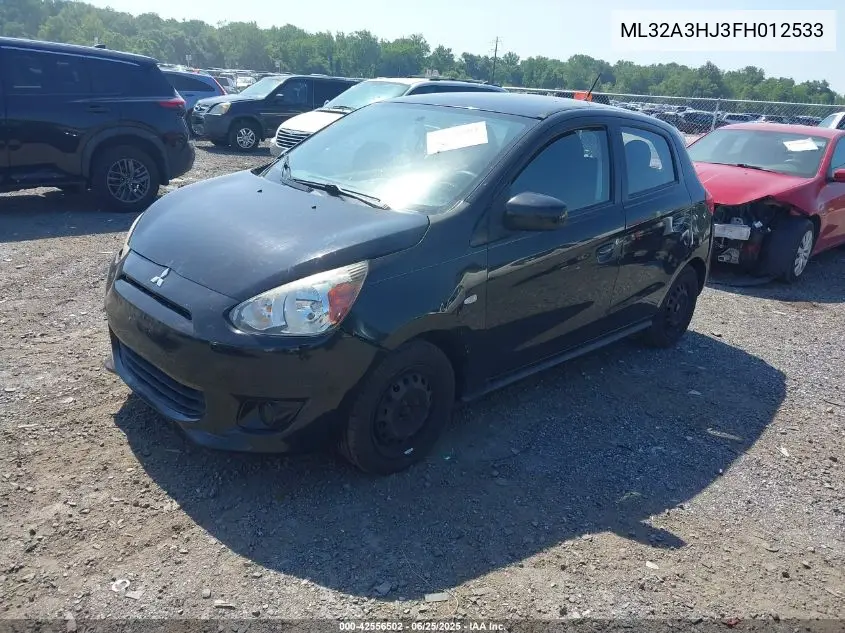 2015 Mitsubishi Mirage De VIN: ML32A3HJ3FH012533 Lot: 42556502