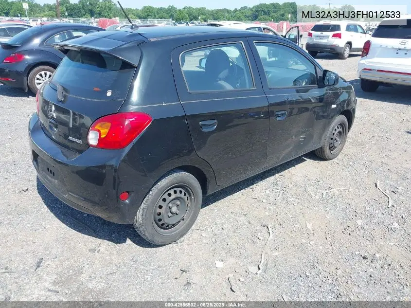 2015 Mitsubishi Mirage De VIN: ML32A3HJ3FH012533 Lot: 42556502