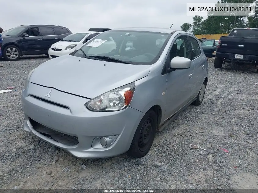 2015 Mitsubishi Mirage De VIN: ML32A3HJXFH048381 Lot: 42633216