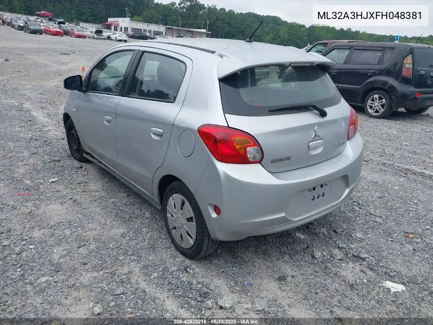2015 Mitsubishi Mirage De VIN: ML32A3HJXFH048381 Lot: 42633216