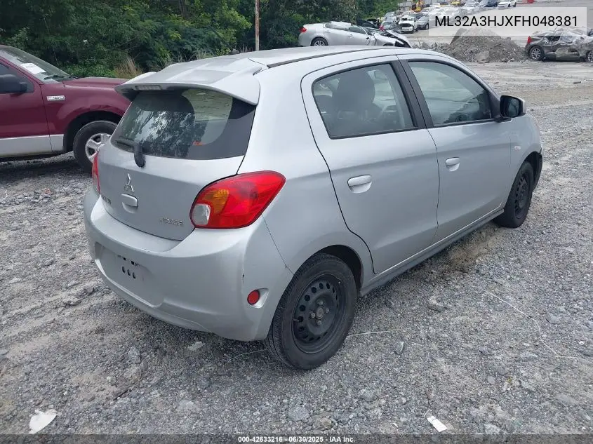 2015 Mitsubishi Mirage De VIN: ML32A3HJXFH048381 Lot: 42633216