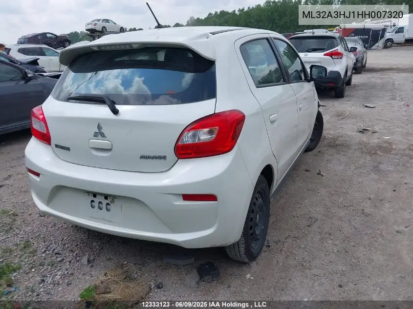 2017 Mitsubishi Mirage Es VIN: ML32A3HJ1HH007320 Lot: 12333123