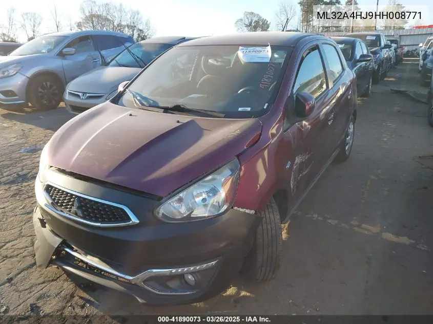 2017 Mitsubishi Mirage Se VIN: ML32A4HJ9HH008771 Lot: 41890073