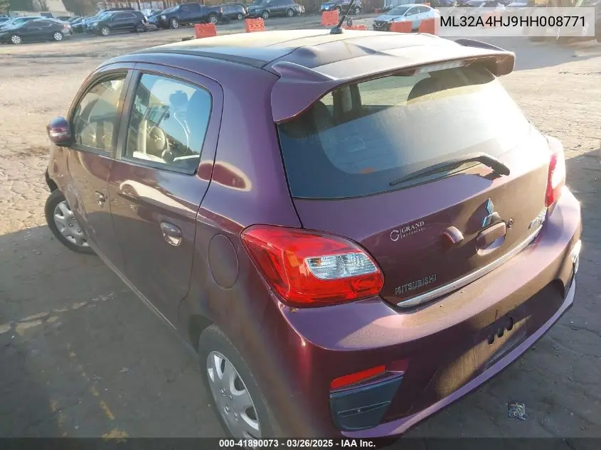 2017 Mitsubishi Mirage Se VIN: ML32A4HJ9HH008771 Lot: 41890073