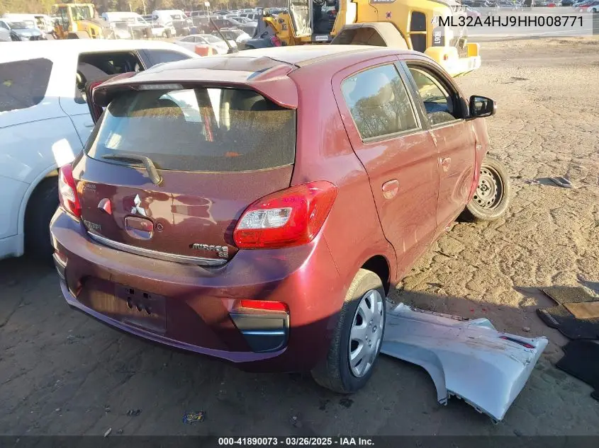 2017 Mitsubishi Mirage Se VIN: ML32A4HJ9HH008771 Lot: 41890073