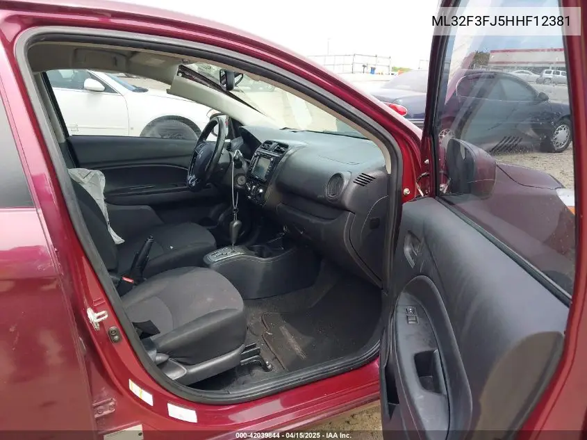 2017 Mitsubishi Mirage G4 Es VIN: ML32F3FJ5HHF12381 Lot: 42039844