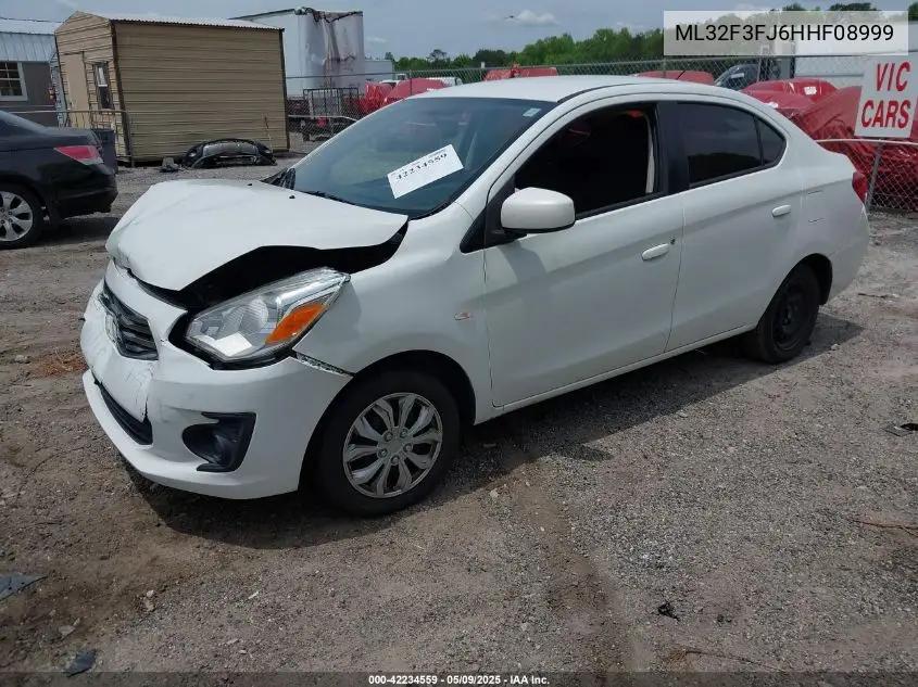 2017 Mitsubishi Mirage G4 Es VIN: ML32F3FJ6HHF08999 Lot: 42234559