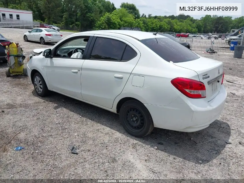 2017 Mitsubishi Mirage G4 Es VIN: ML32F3FJ6HHF08999 Lot: 42234559