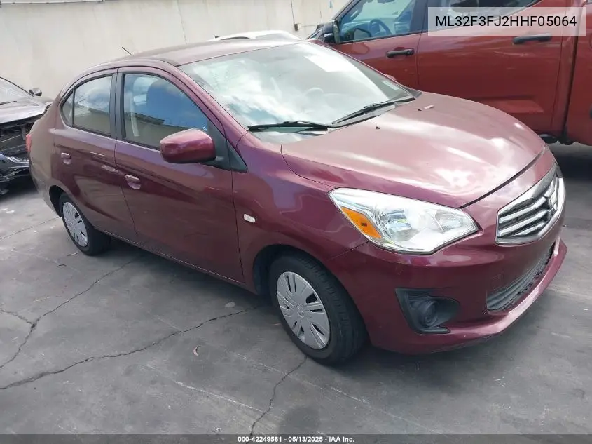 2017 Mitsubishi Mirage G4 Es VIN: ML32F3FJ2HHF05064 Lot: 42249561