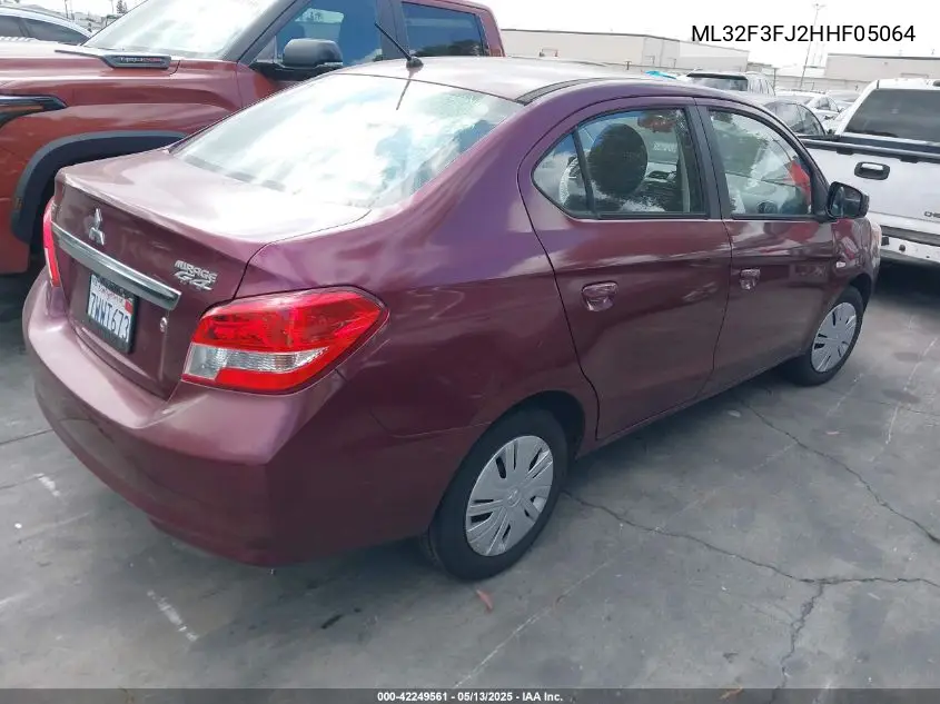 2017 Mitsubishi Mirage G4 Es VIN: ML32F3FJ2HHF05064 Lot: 42249561