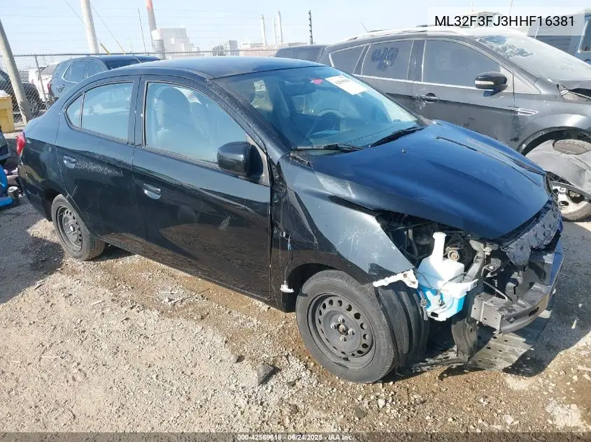 2017 Mitsubishi Mirage G4 Es VIN: ML32F3FJ3HHF16381 Lot: 42569618