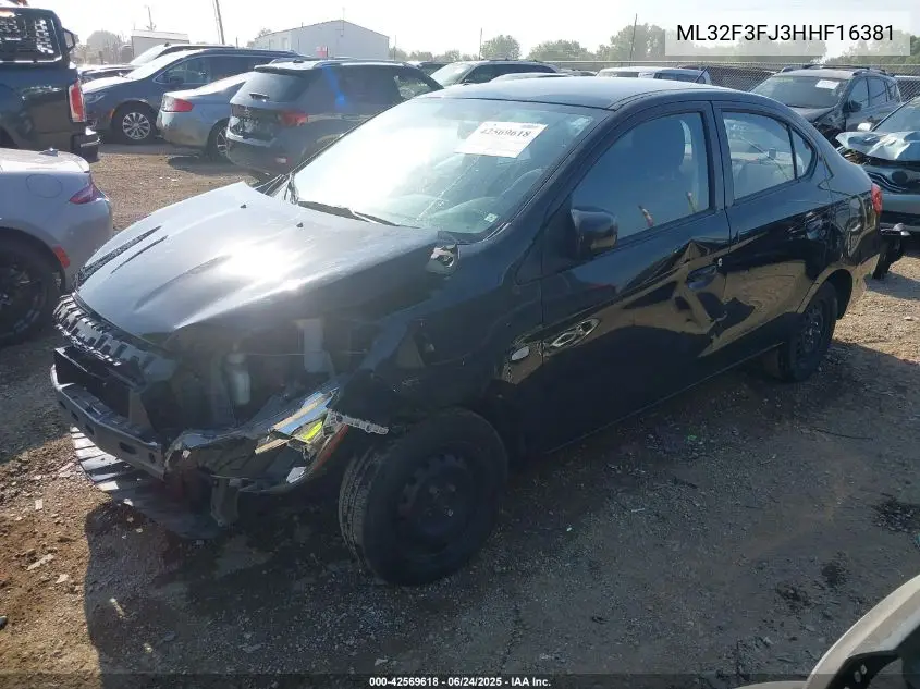 2017 Mitsubishi Mirage G4 Es VIN: ML32F3FJ3HHF16381 Lot: 42569618