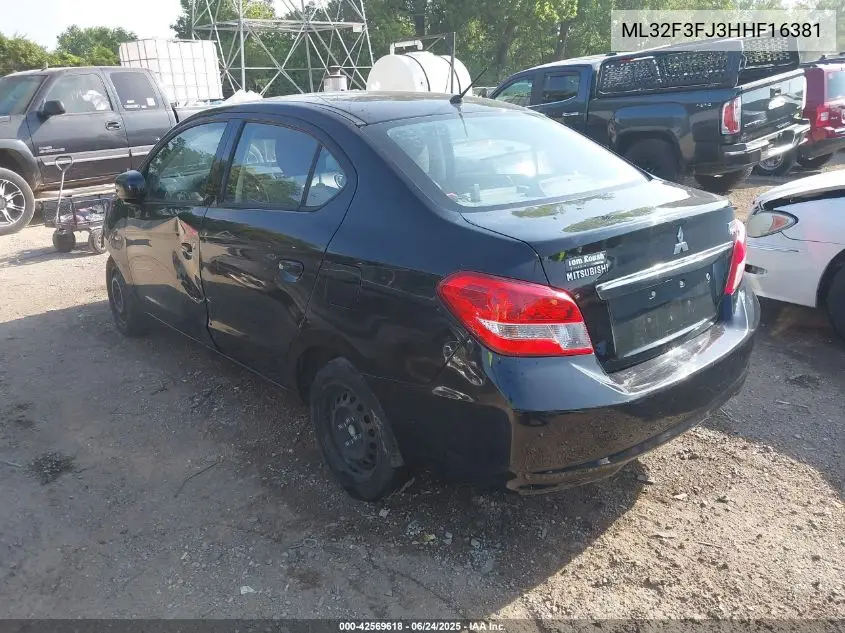 2017 Mitsubishi Mirage G4 Es VIN: ML32F3FJ3HHF16381 Lot: 42569618