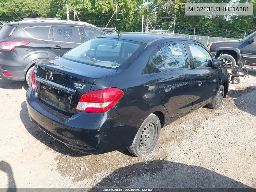 2017 Mitsubishi Mirage G4 Es VIN: ML32F3FJ3HHF16381 Lot: 42569618