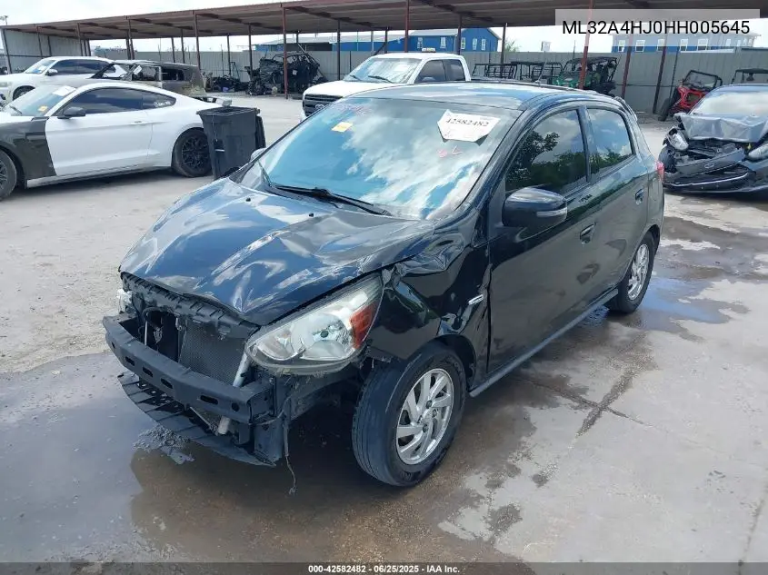2017 Mitsubishi Mirage Se VIN: ML32A4HJ0HH005645 Lot: 42582482