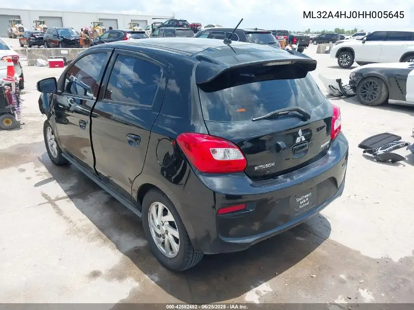 2017 Mitsubishi Mirage Se VIN: ML32A4HJ0HH005645 Lot: 42582482