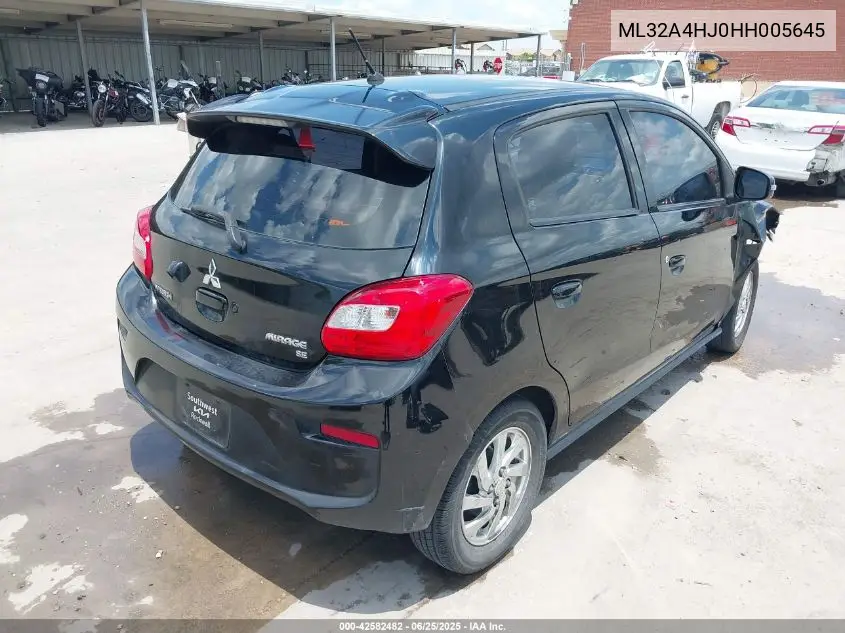 2017 Mitsubishi Mirage Se VIN: ML32A4HJ0HH005645 Lot: 42582482