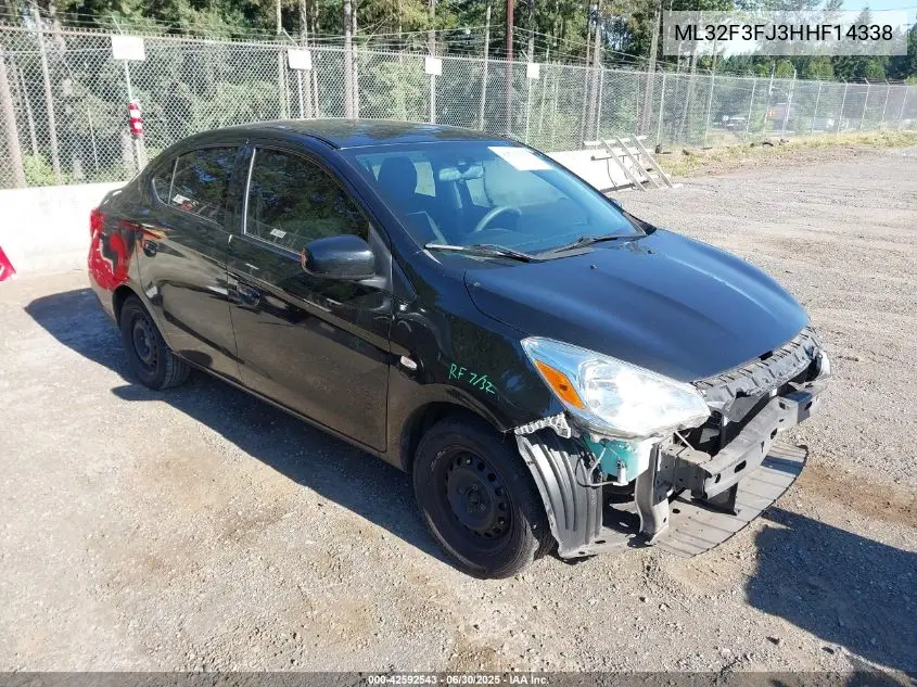 2017 Mitsubishi Mirage G4 Es VIN: ML32F3FJ3HHF14338 Lot: 42592543