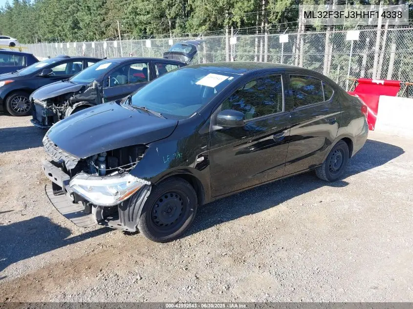 2017 Mitsubishi Mirage G4 Es VIN: ML32F3FJ3HHF14338 Lot: 42592543