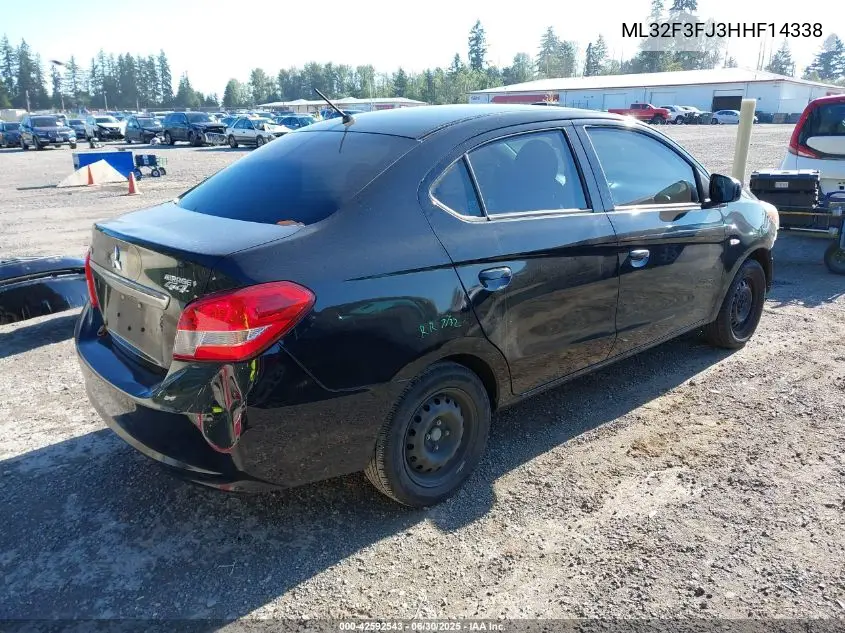 2017 Mitsubishi Mirage G4 Es VIN: ML32F3FJ3HHF14338 Lot: 42592543
