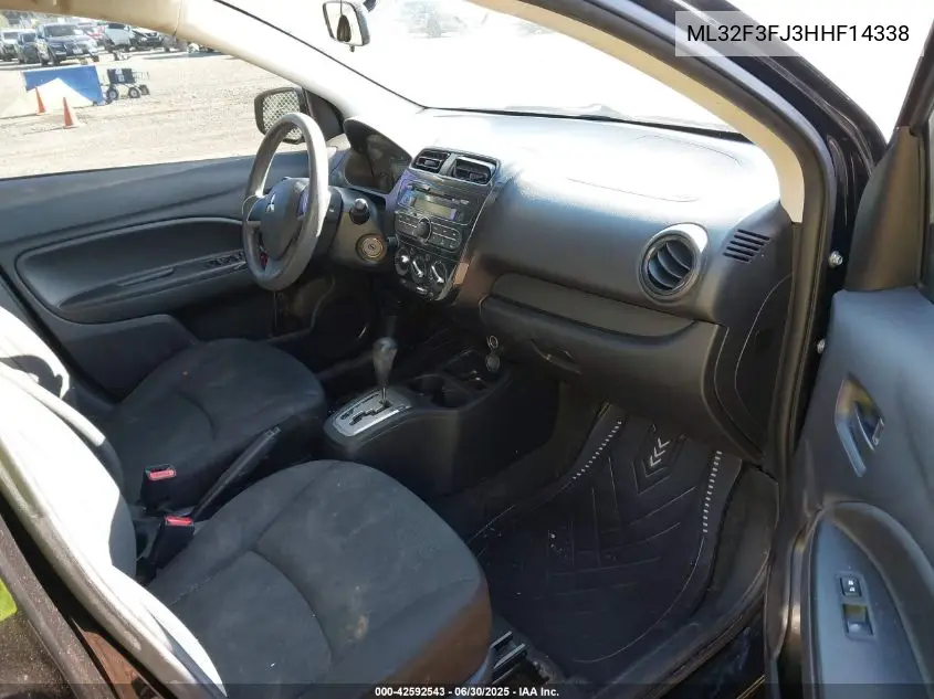 2017 Mitsubishi Mirage G4 Es VIN: ML32F3FJ3HHF14338 Lot: 42592543