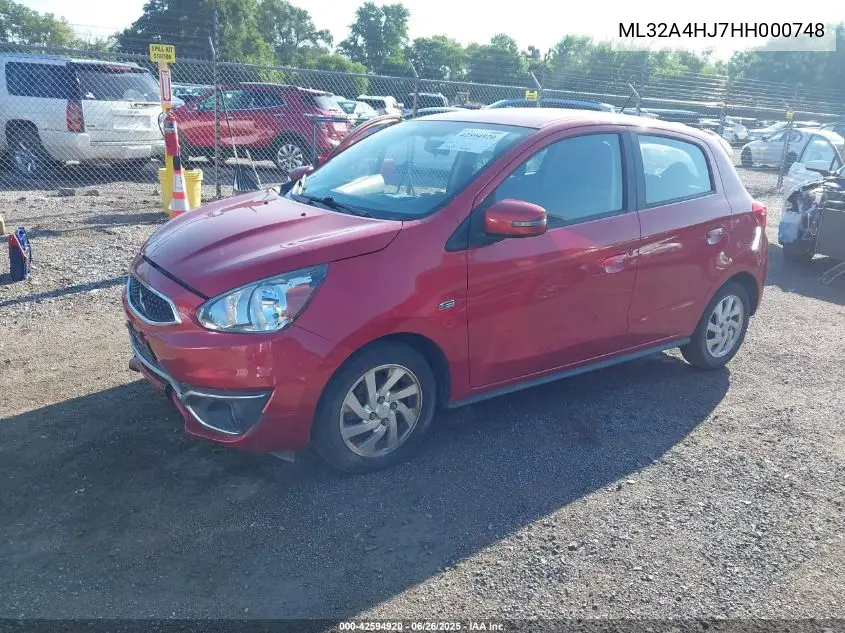 2017 Mitsubishi Mirage Se VIN: ML32A4HJ7HH000748 Lot: 42594920