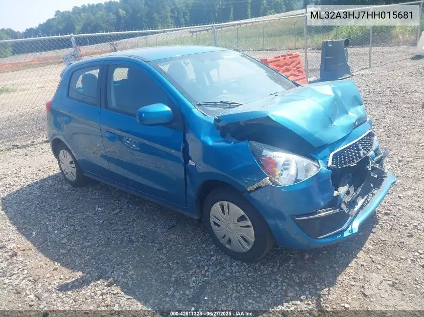 2017 Mitsubishi Mirage Es VIN: ML32A3HJ7HH015681 Lot: 42611328