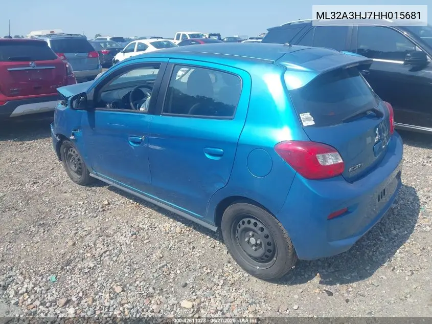 2017 Mitsubishi Mirage Es VIN: ML32A3HJ7HH015681 Lot: 42611328