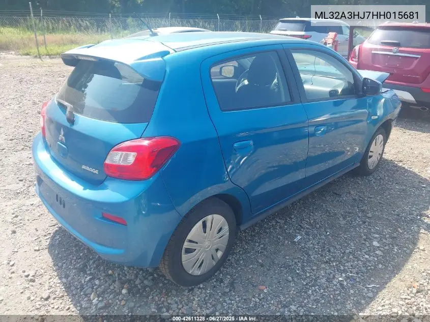 2017 Mitsubishi Mirage Es VIN: ML32A3HJ7HH015681 Lot: 42611328