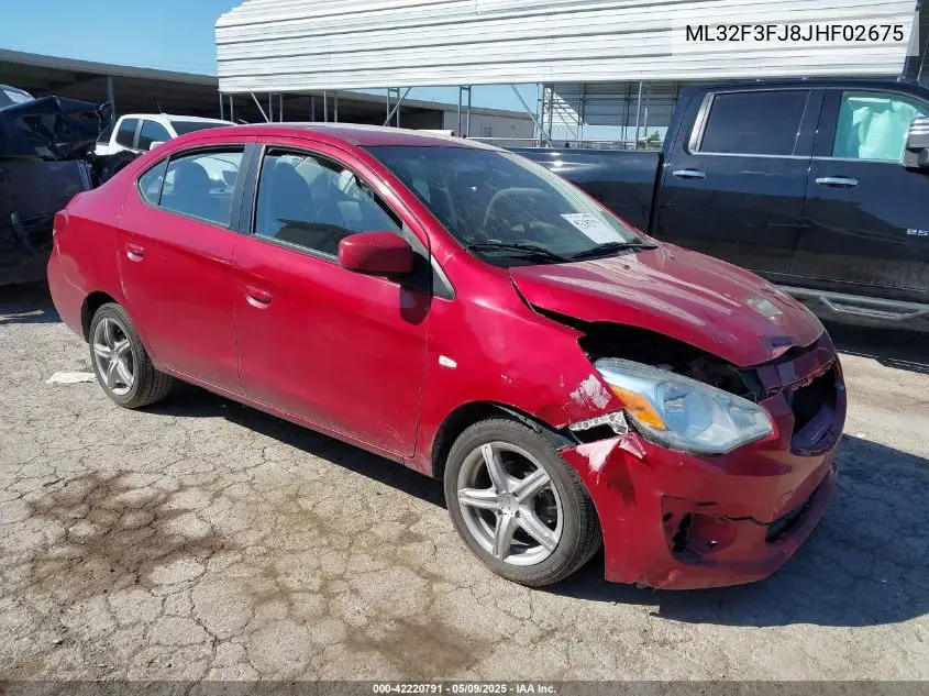 2018 Mitsubishi Mirage G4 Es VIN: ML32F3FJ8JHF02675 Lot: 42220791
